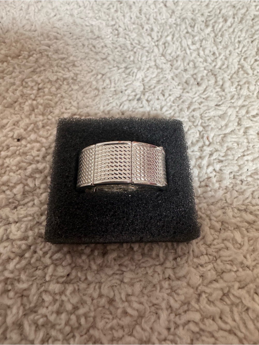 Paparazzi Silver Textured Panel Ring